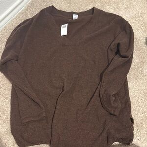 Brown V-Neck Sweater